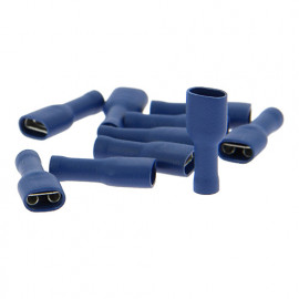 Assortiment de 10 cosses plates - femelles - gainées - bleues - XL Tech