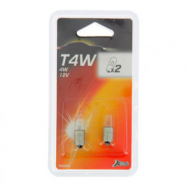 2 Ampoules témoins T4W - 12 V - BA9s - 4W - Veilleuse - Tableau de bord - Veilleuse - Clignotant - Eclairage de plaque - XL Tech