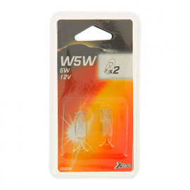 2 Ampoules Wedge base W5W - 12 V - T10 - W2,1x9,5d - 5W - Veilleuse - Clignotant - Eclairage de plaque - XL Tech