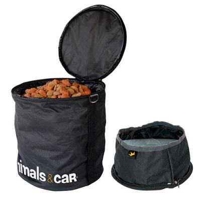 Kit pliable sac à croquettes 4 kg + écuelle - Animals and Car