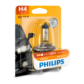 Ampoule Vision H4 - 12 V - P43t-38 - 60-55W - Feux de route - Feux antibrouillard - Feux de croisement - Philips