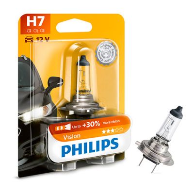 Ampoule Vision H7 - 12 V - PX26d - 5W - Feux de route - Feux antibrouillard - Feux de croisement - Philips