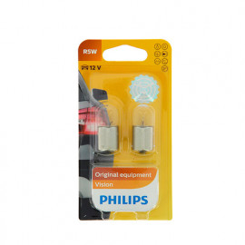 2 Ampoules Vision R5W - 12 V - BA15s - 5W - Veilleuses - Eclairage de plaque - Plafonnier - Boîte à gants - Coffre - Philips