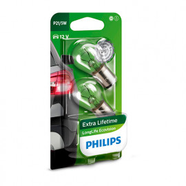 2 Ampoules Extra lifetime P21-5W - 12 V - Veilleuse - Feux stop - Philips