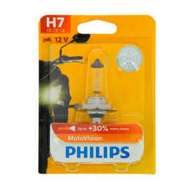 Ampoule moto Vision H7 - 12 V - Px26d - 55W - Feux de route - Feux de croisement - Feux antibrouillard - Philips