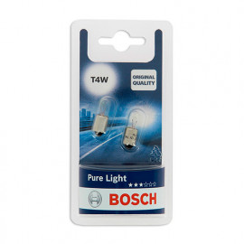 2 Ampoules T4W - 12 V - BA9s - 4W - Eclairage de plaque - Plafonnier - Boîte à gants - Coffre - Bosch