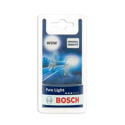 2 Ampoules W5W - 12 V - W2,1x9,5d - 5W - Clignotant - Plafonnier - Feux de route - Feux de croisement - Bosch