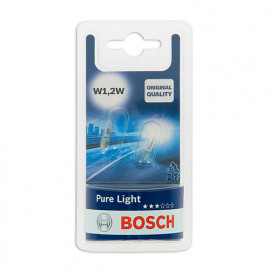 2 Ampoules W1,2W - 12 V - W2x4,6d - 1,2W - Eclairage de plaque - Plafonnier - Boîte à gants - Coffre - Bosch