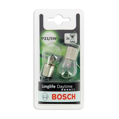 2 Ampoules P21-5W - 12 V - BAY15d - 21-5W - Feux stop - Feux de route - Feux antibrouillard - Feux de croisement - Bosch