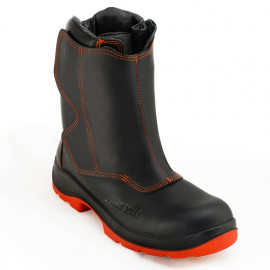 Chaussures de sécurité de soudeurs proctection métatarsale ATNA TOP MilleMeta S3 M HI-3 HRO WG SRC - Noir et Rouge