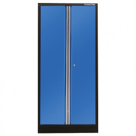 Armoire d'atelier 2 portes noire et bleue - L. 915 x Ht. 2 000 x P. 460 mm