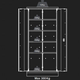 Armoire d'atelier 2 portes noire et grise - L. 915 x Ht. 2 000 x P. 460 mm