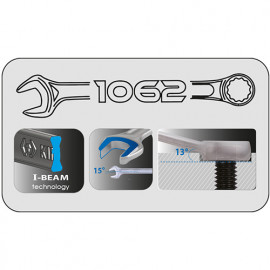 Trousse de 10 clés mixtes I-Beam - 8 à 24 mm