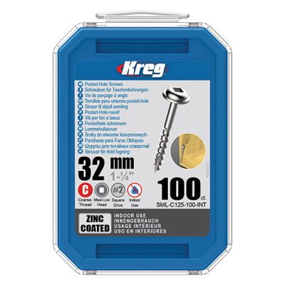 100 vis galvanisés - 8 x 32 mm - filetage épais - Maxi-Loc carré