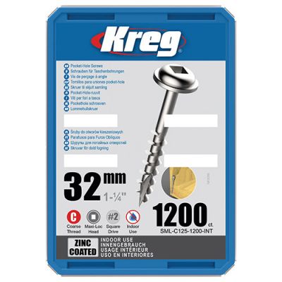 1200 vis galvanisés - 7 x 32 mm - filetage épais - Maxi-Loc carré