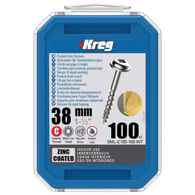 100 vis galvanisés - 8 x 38 mm - filetage épais - Maxi-Loc carré