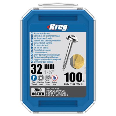 100 vis galvanisés - 7 x 32 mm - filetage fin - Maxi-Loc carré