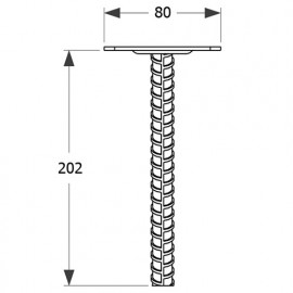 Embase pied de poteau carrée zinguée à ancrer - 80 x 202 x 3,0 mm