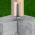 Embase Pied de poteau carrée réglable par vis galvanisé à ancrer - 80 x 330 x 3,0 mm