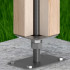 Embase Pied de poteau carrée réglable par vis galvanisé à visser - Fixation rectangulaire - 130 x 200 x 250 x 3,0 mm M20