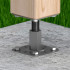 Embase Pied de poteau carrée réglable par vis dans l'embase galvanisé à visser - 100 x 100 x 100-150 mm M20