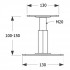 Embase Pied de poteau carrée réglable par vis dans l'embase galvanisé à visser - 130 x 130 x 100-150 mm M20