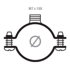 50 colliers de plomberie simple - M7 x 150 mm - D. 32 mm