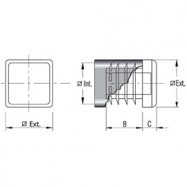 1000 Embouts carrés - Intérieur cannelé - 10 x 10 mm - Blanc