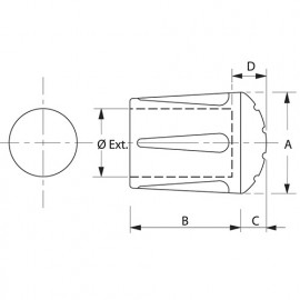 100 Embouts ronds - Extérieur renforcé - D. 10-11 mm - Blanc
