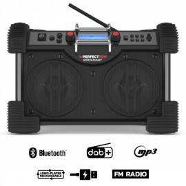 Radio de chantier ROCKHART - 2 x 30 (60) W - Bluetooth, MP3, Aux in, FM, DAB+ - Perfect Pro