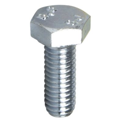 Vis métaux 8 x 20 mm tête hexagonale zingué blanc avec filetage total