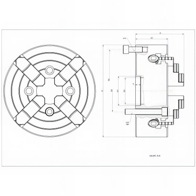 Mandrin 4 mors indépendants D. 100 mm pour tour à métaux 2