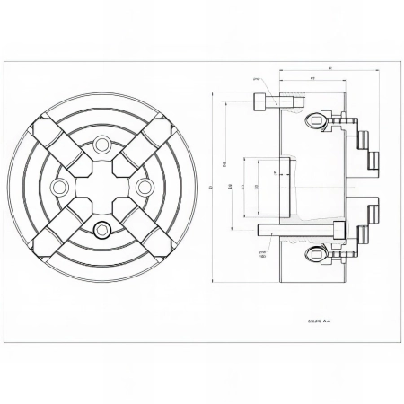 Mandrin 4 mors indépendants D. 100 mm pour tour à métaux