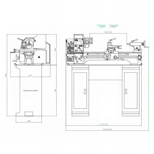 Tour métaux monophasé L. 750 mm - 750 W 230 V 50 Hz