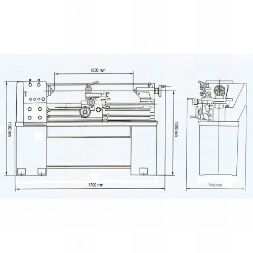 Tour à métaux monophasé - visualisation 3 axes - 1 000 - 1 500 W 230 V