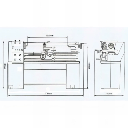 Tour à métaux monophasé - visualisation 3 axes - 1 000 - 1 500 W 230 V
