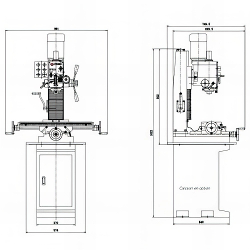 Perceuse fraiseuse avec visualisation 3 axes - avance automatique - SPC 32 - 750 W 230 V