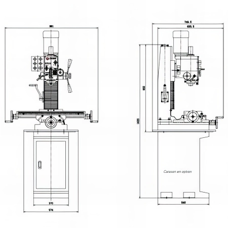 Perceuse fraiseuse avec visualisation 3 axes - avance automatique - SPC 32 - 750 W 230 V