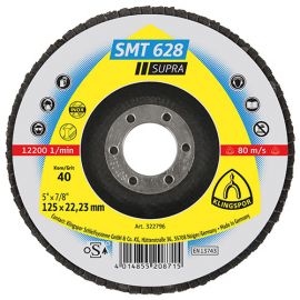 10 disques/plateaux plats à lamelles zirconium SUPRA SMT 628 D. 115 x 22,23 mm Gr 120 - 322794