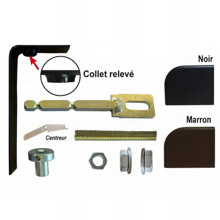 Pivot de portail bois avec seuil fixé à la résine - Kit fixation haute et basse