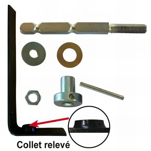 Pivot de portail bois avec seuil fixé à la résine - Kit fixation haute et basse