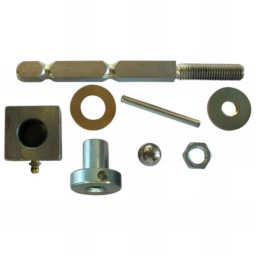 Pivot de portail acier avec seuil fixé à la résine - Carré 35 x 35 mm - Kit fixation haute et basse