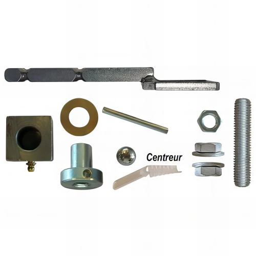 Pivot de portail acier sans seuil fixé à la résine - Carré 35 x 35 mm - Kit fixation haute et basse