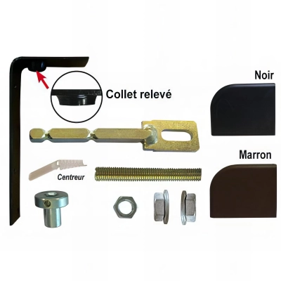 Pivot de portail bois sans seuil fixé à la résine - Kit fixation haute et basse 2