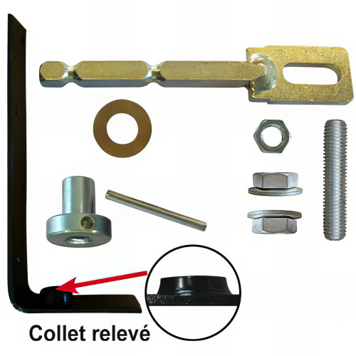 Pivot de portail bois sans seuil fixé à la résine - Kit fixation haute et basse