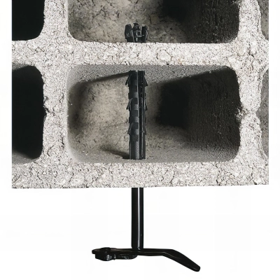 25 Arrêts de volet pour parpaing et brique creuse D. 10 x 190 mm + cheville D. 12 x 130 mm - Noir 2