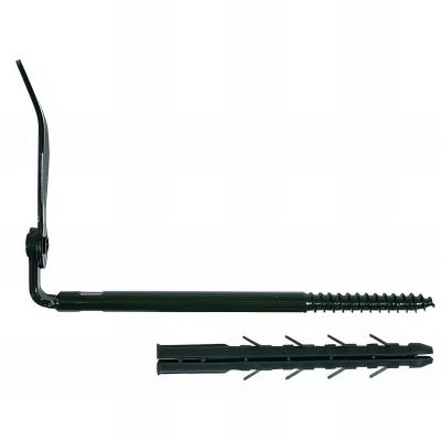25 Arrêts de volet pour parpaing et brique creuse D. 10 x 250 mm + cheville D. 12 x 130 mm - Noir