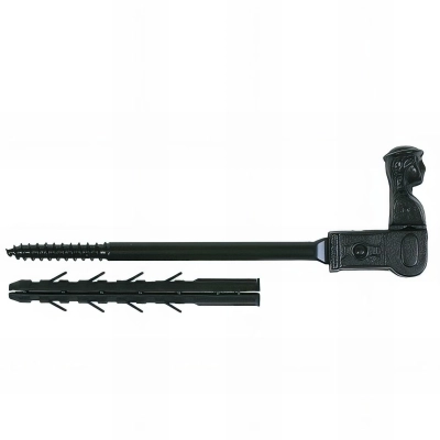 12 Arrêts de volet tête de bergère à visser - Pour parpaing/brique creuse - D. 10 x 190 mm - Noir