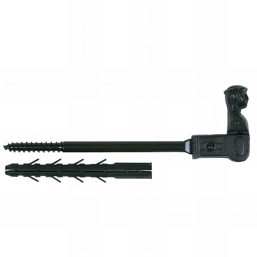 12 Arrêts de volet tête de bergère à visser - Pour parpaing/brique creuse - D. 10 x 225 mm - Noir