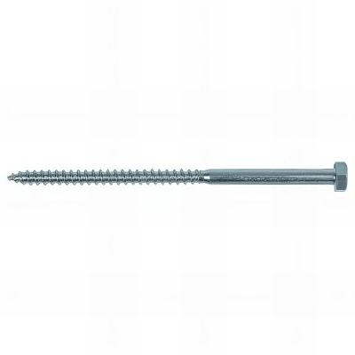 10 Tirefonds - Tête hexagonale 19 mm - D. 12 x 200 mm - Zingué - Boîte de 10 pcs